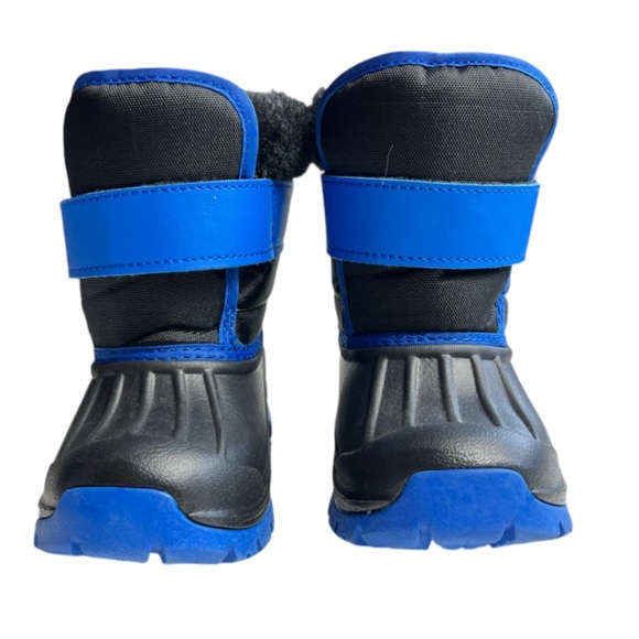 Little Boys Black & Blue Fur Lined Winter Boots Toddler Size EU 23 - Picture 11 of 11